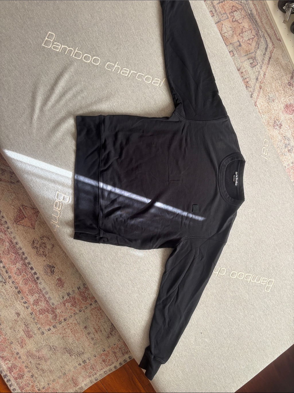 Acne Studios Black Crewneck With Face Patch